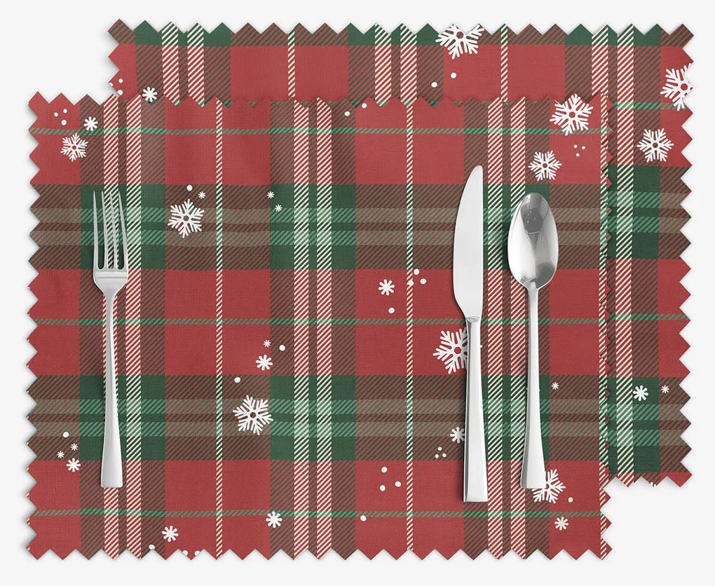 Goldea teflonbevonatú reggeliző alátét - piros kockás hópelyhekkel - 2db 30 x 40 cm