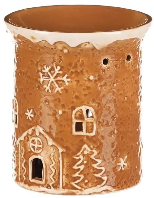 Kerámia aromalámpa mézeskalács házikó, barna