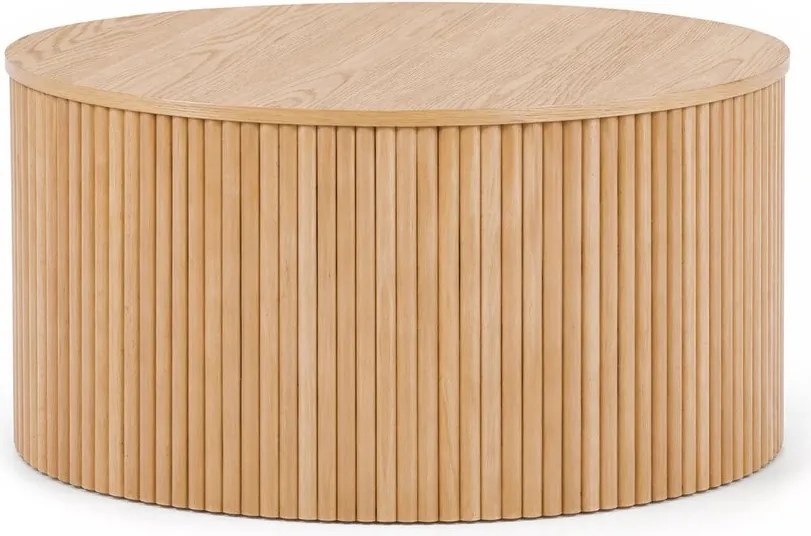 Tamis kerek dohányzóasztal 80 cm - natúr