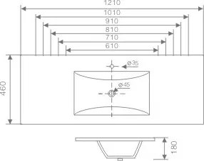 Lava beépíthető mosdó 61 x 46 cm