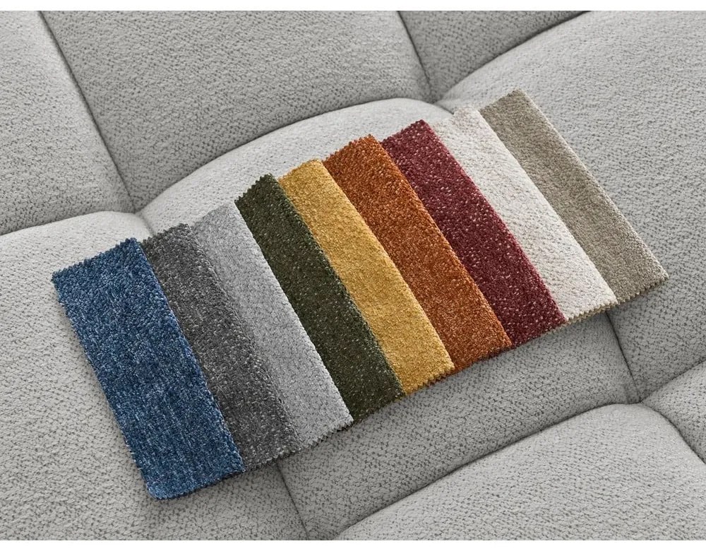 Világosszürke zsenília kinyitható-tárolóhelyes sarokkanapé (bal oldali-U alakú) Everest – Bobochic Paris