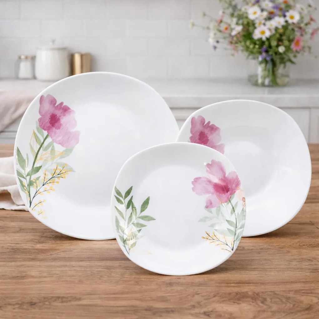 Arôme Home 18 részes étkészlet Rózsaszín mák