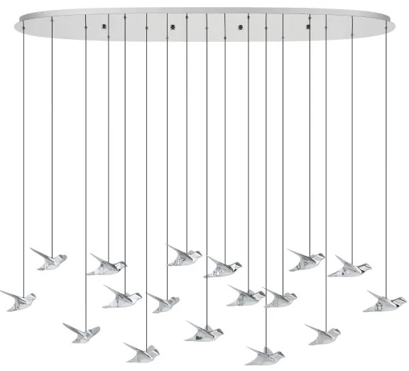 Eglo 390403 - LED Dimmelhető csillár zsinóron PARATEBUENO 17xLED/3W/230V króm