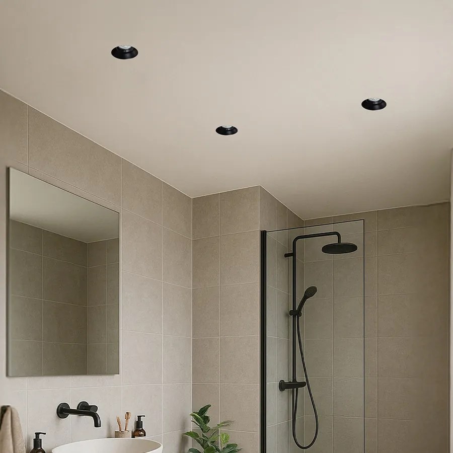 RENDL IPSO R IP65 süllyesztett lámpa fekete 230V LED GU10 9W IP65