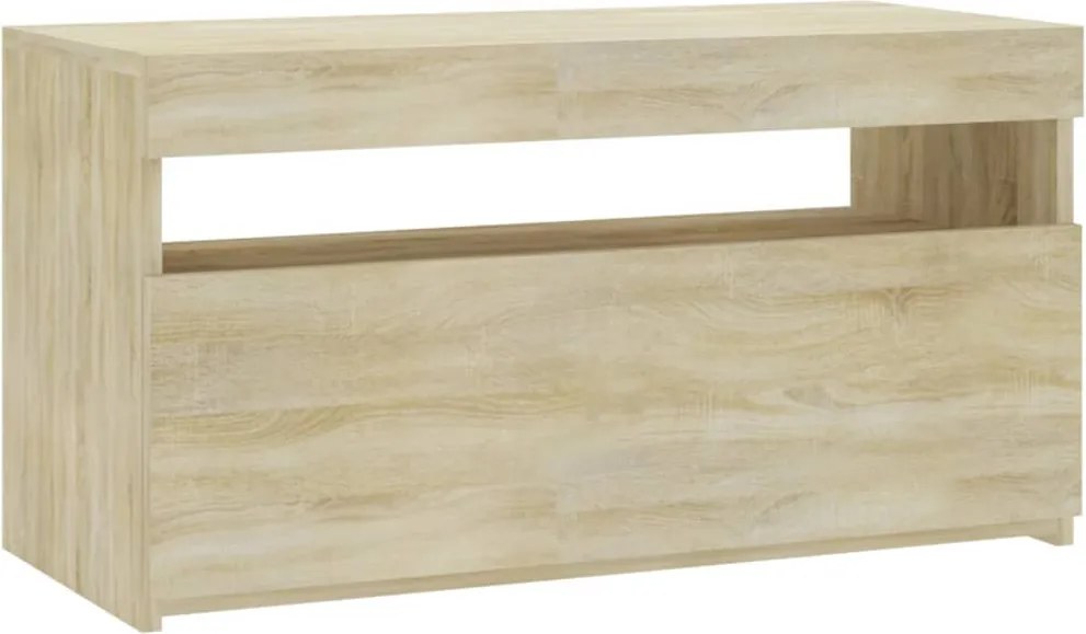 vidaXL sonoma tölgy színű TV-szekrény LED-világítással 75 x 35 x 40 cm