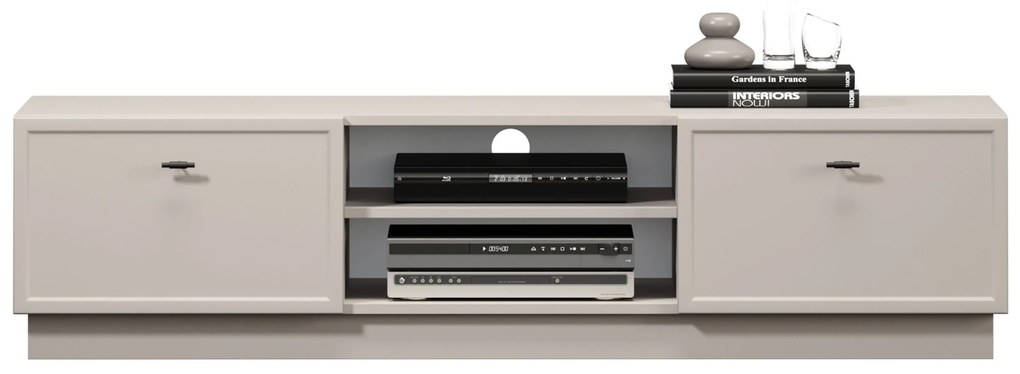 Lorini fiókos TV szekrény 150 cm - kasmír / fekete T-bar fogantyúk