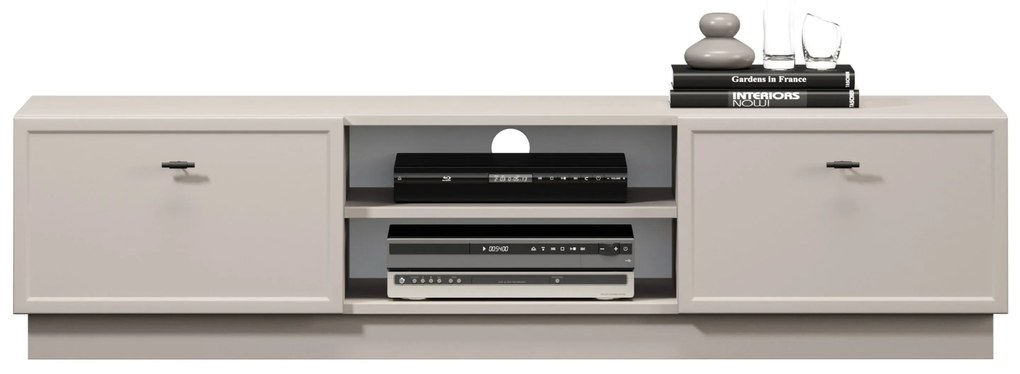 Lorini TV-szekrény 150 cm fiókokkal - kasmír / fekete T-bar fogantyúk