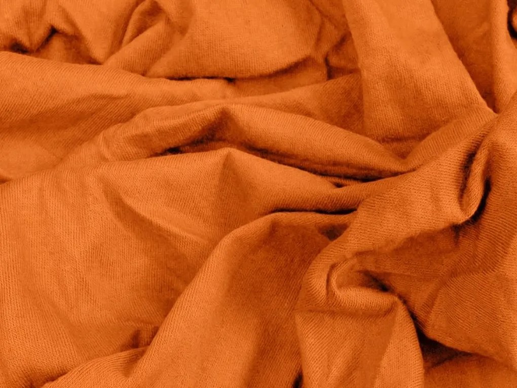 Jersey gumis lepedő lycrával narancssárga 180 x 200 cm