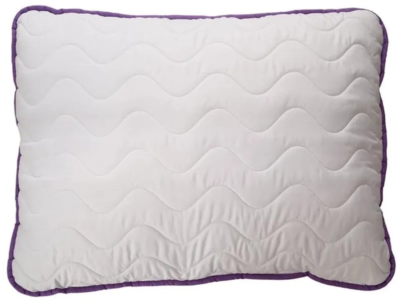 Egész éves steppelt takaró 140x200 cm párnával STELLA LAVENDER 70x90 cm, fehér