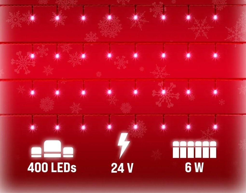 SIMPLE karácsonyi fényfüzér, 40m, hideg fehér Monzana