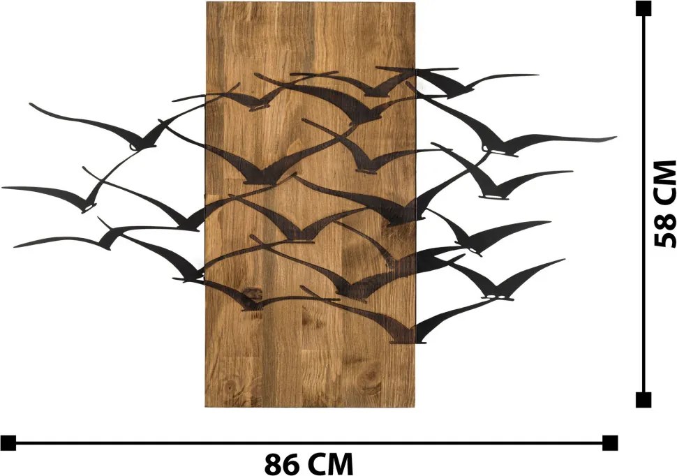 Migration fém fali dekoráció, 86×58 cm