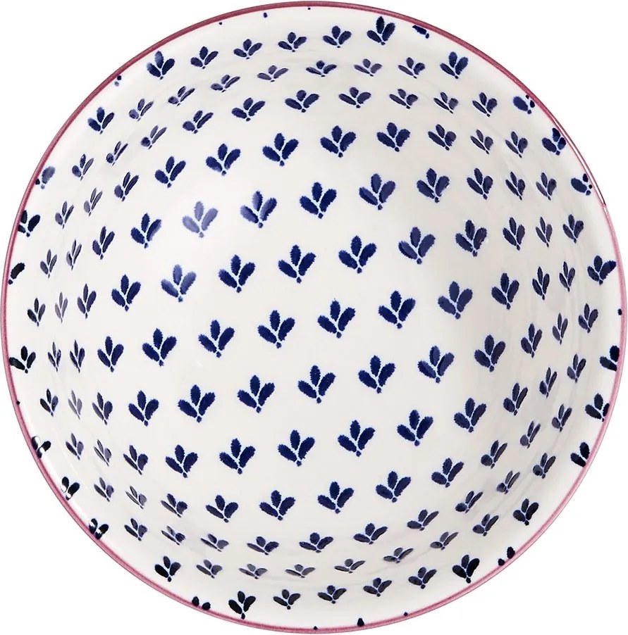 ORNAMENTS tálka 240 ml, sötétkék-fehér