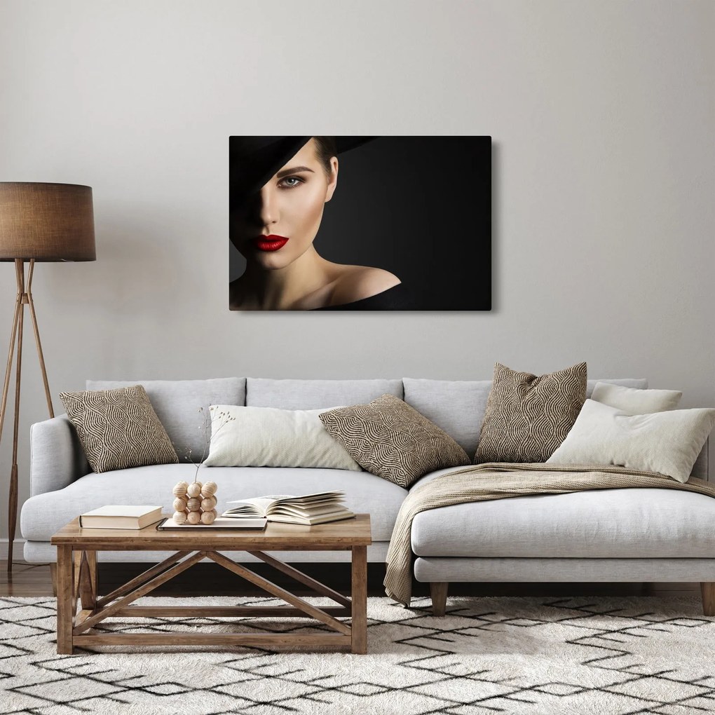 Kép - kalapos nő portréja (90x60 cm)
