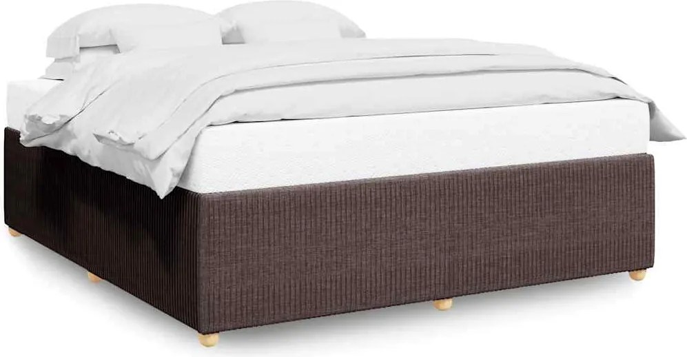 vidaXL sötétbarna szövet ágykeret matrac nélkül 200 x 200 cm