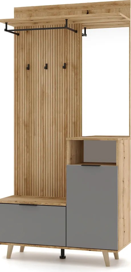 Előszobai készlet, evoke tölgy/grafit, NODRI