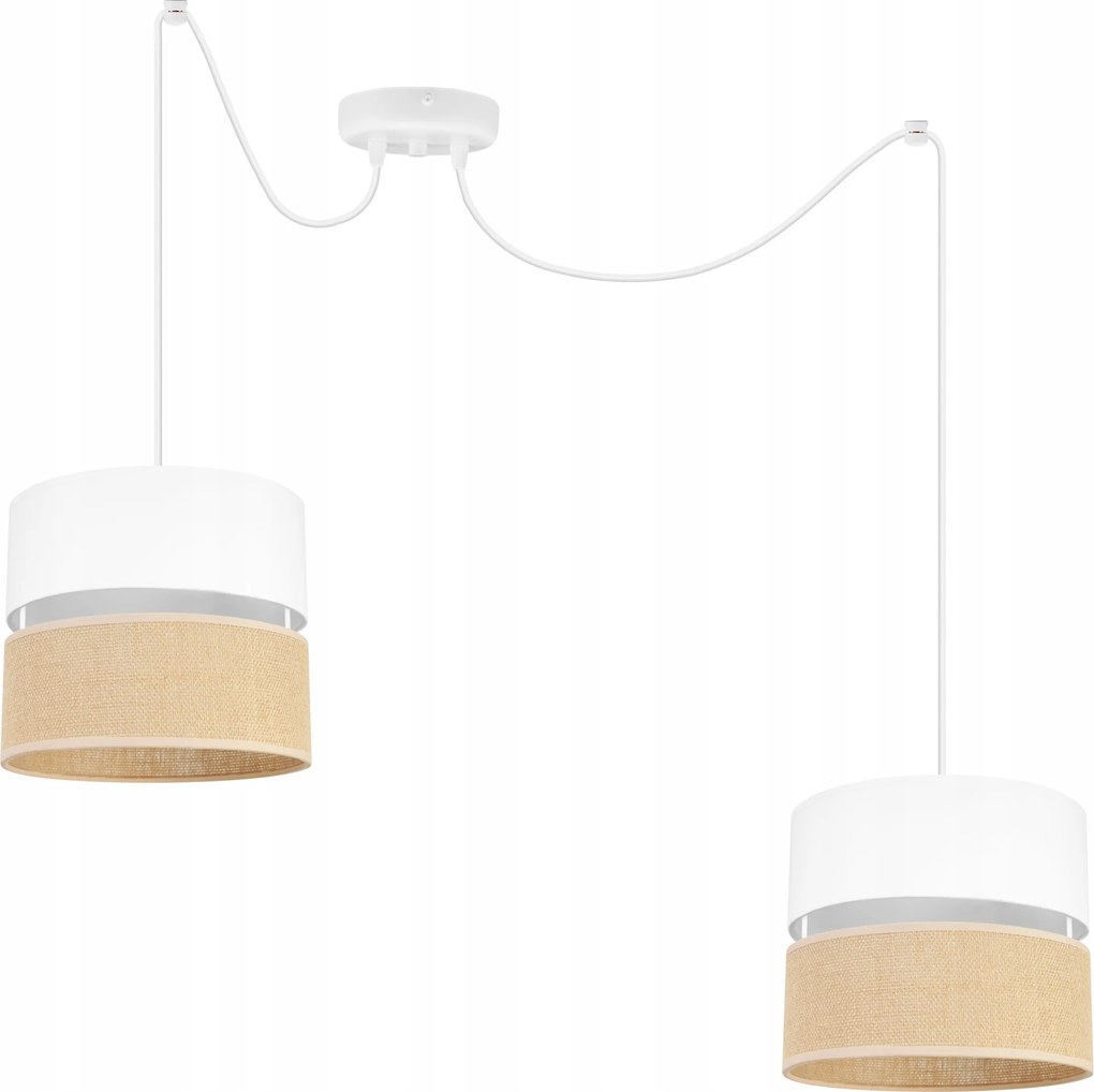 Mennyezeti Lámpa Lógó Csillár Pók Loft Fehér Lámpabúra Boho Juta Elegáns