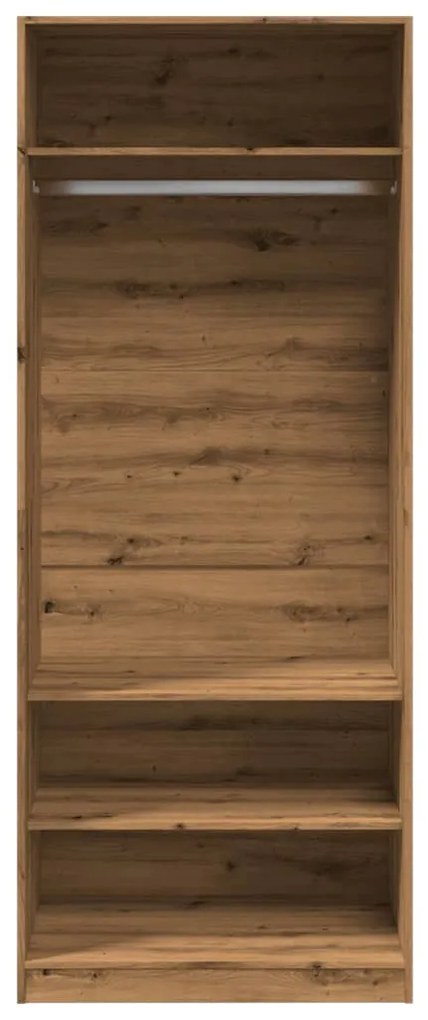 kézműves tölgy színű szerelt fa ruhásszekrény 80 x 50 x 200 cm