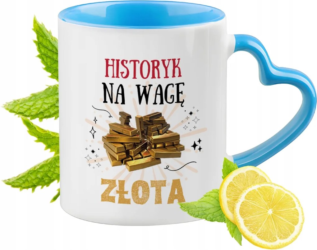 Történésznek Kék Bögre Szív Alakú Füllel Ajándék