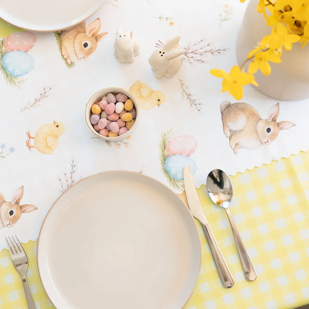 Goldea húsvéti teflonos asztali futó - vidám húsvét 35x160 cm