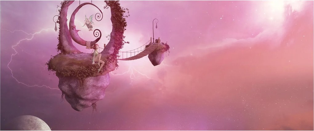 Kép - Tündér egy lebegő szigeten (120x50 cm)