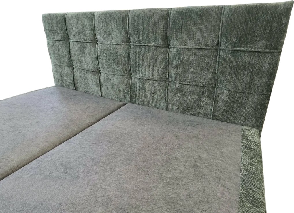 Kárpitozott boxspring ágy DIRELIS VIBE 140x200 cm sötétzöld Matrac: Bonell rugós matrac