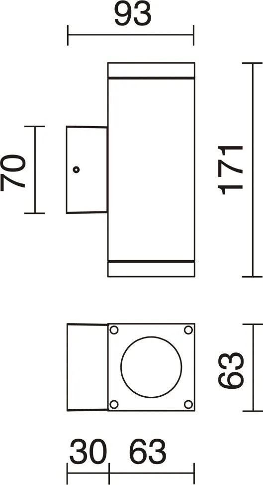 NOVOLUX 555D-G21X1A-02 CUB Modern Kültéri Fali Lámpa Fekete GU10 IP54