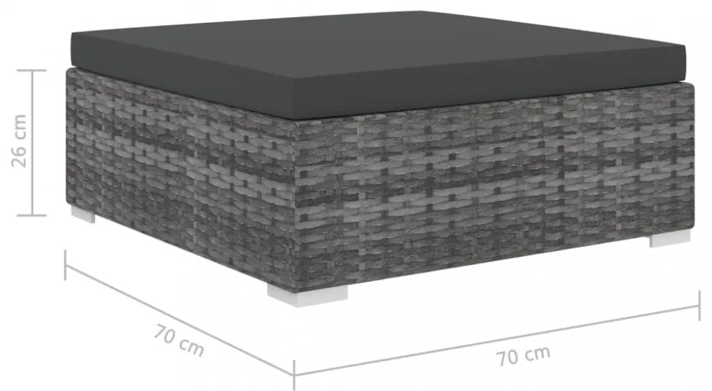 vidaXL 4-részes szürke polyrattan kerti bútorszett párnákkal