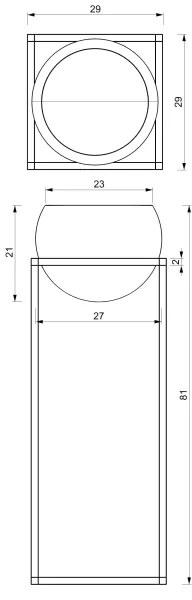 Fém virágcserép 81,3x29 cm arany színben