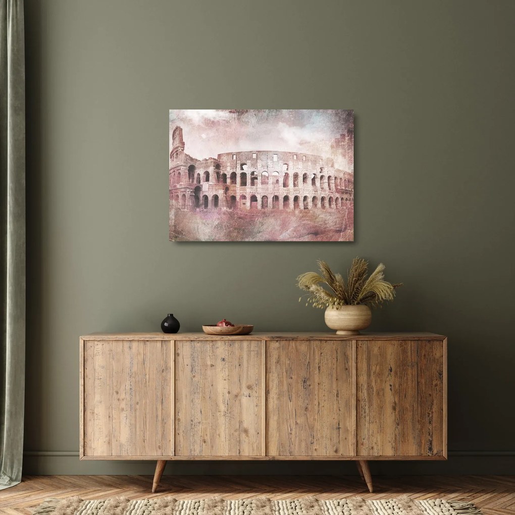 Üveg kép - Vintage Üveg képeslap a városról N⁰2 (70x50 cm)
