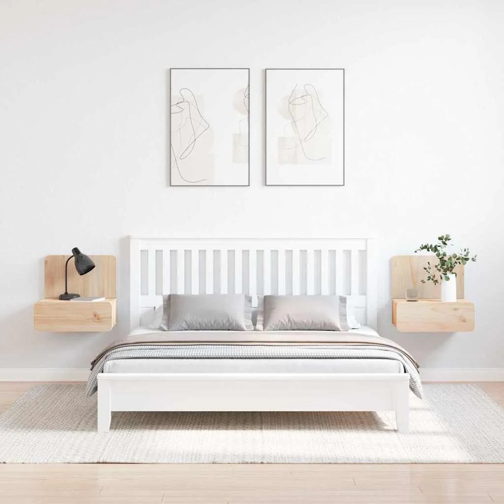 Éjjeli asztal 2 pcs Barna 44 x 32.5 x 40 cm Tömör fenyőfa