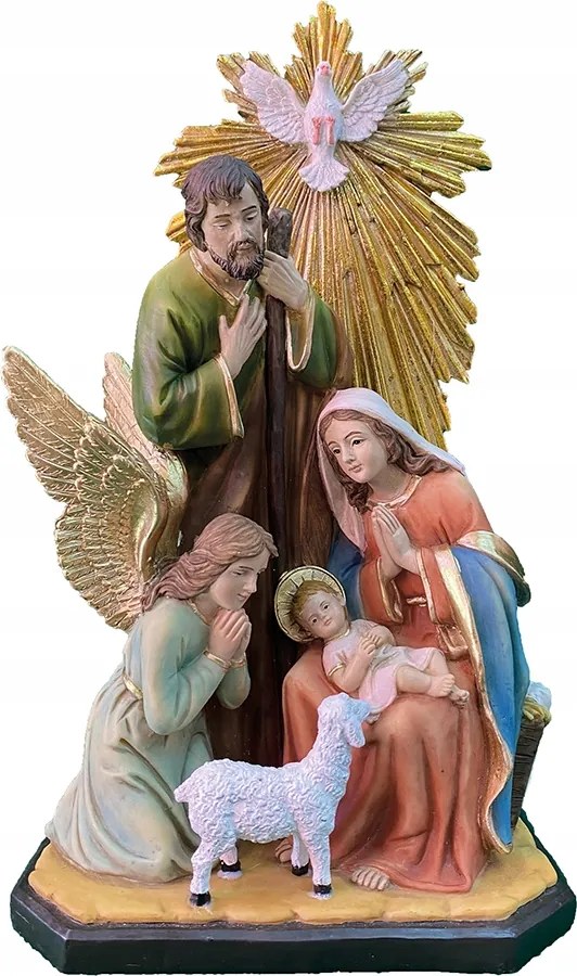 Karácsonyi Család Figura Angyallal És Szent Szellemmel 36CM Magas