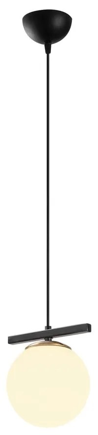 Fehér-fekete függőlámpa üveg búrával ø 15 cm Üzüm – Opviq lights