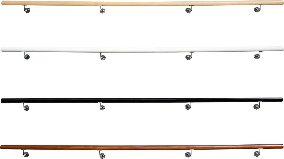 Fogantyú/korlát, tömör fa, barna, 300 cm, MANEL TYP 5