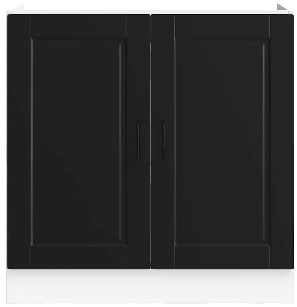 mosdóaljzatos szekrény Porto&quot; Fekete 80x46x81,5 cm Műanyag fa&quot;