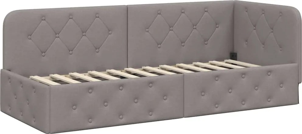 vidaXL Sarokágy keret fejtámlával Tópszínű 80 x 200 cm szövet
