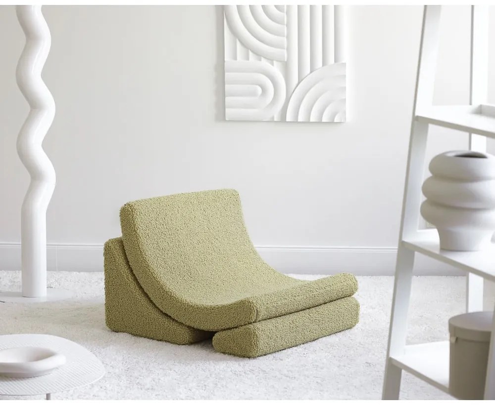 Zöld buklé gyerek fotel Moon – Wigiwama