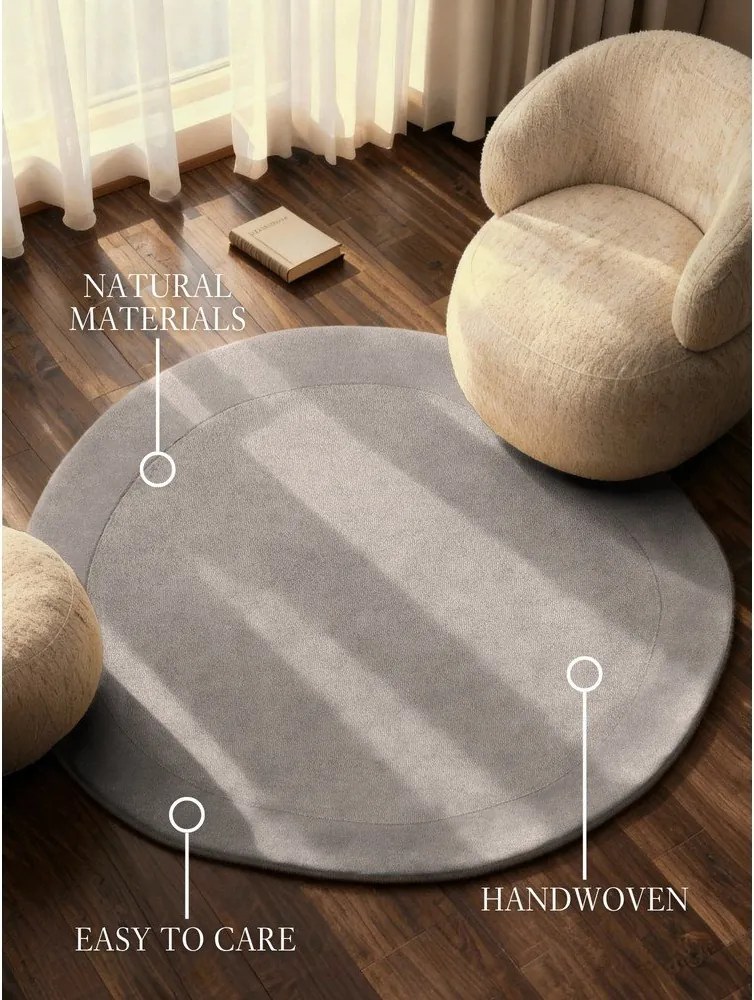 Szürke kézi szövésű gyapjúkeverék kerek szőnyeg ø 160 cm Kari Organic – Villeroy&amp;Boch