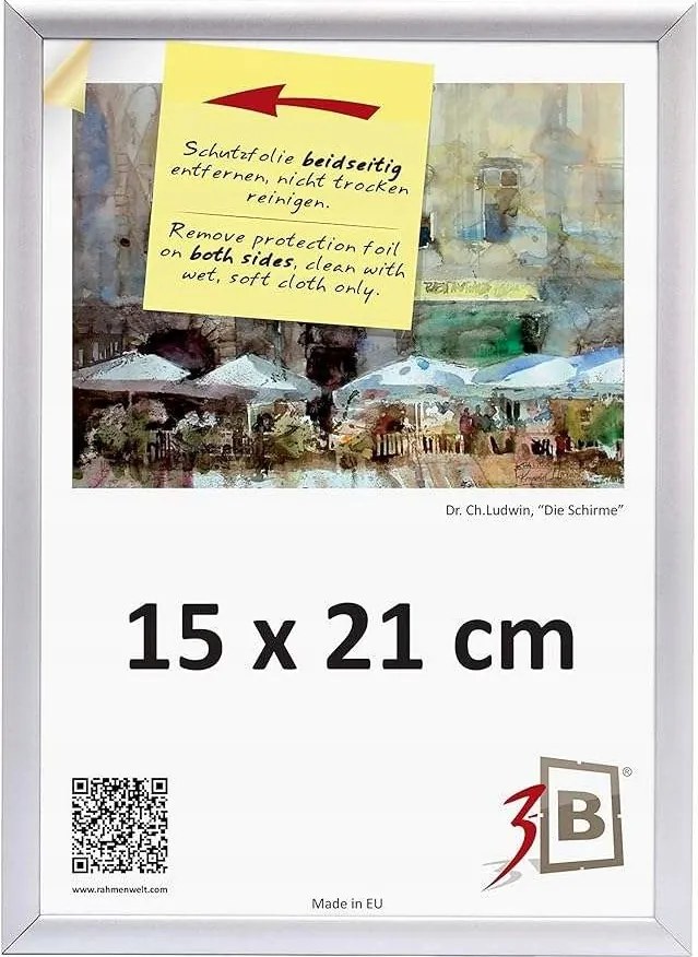 Alumínium képkeret akril üveggel 15x21 cm A5 matt ezüst