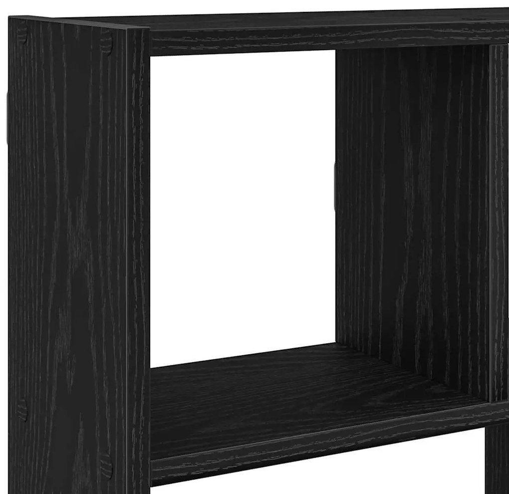 fekete szerelt fa fali kockapolc 12 rekeszes színű