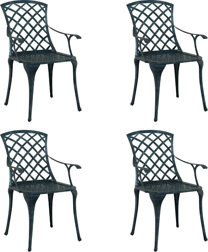 vidaXL Kerti Szék 4 pcs Zöld 61 x 60,5 x 93 cm Alumínium