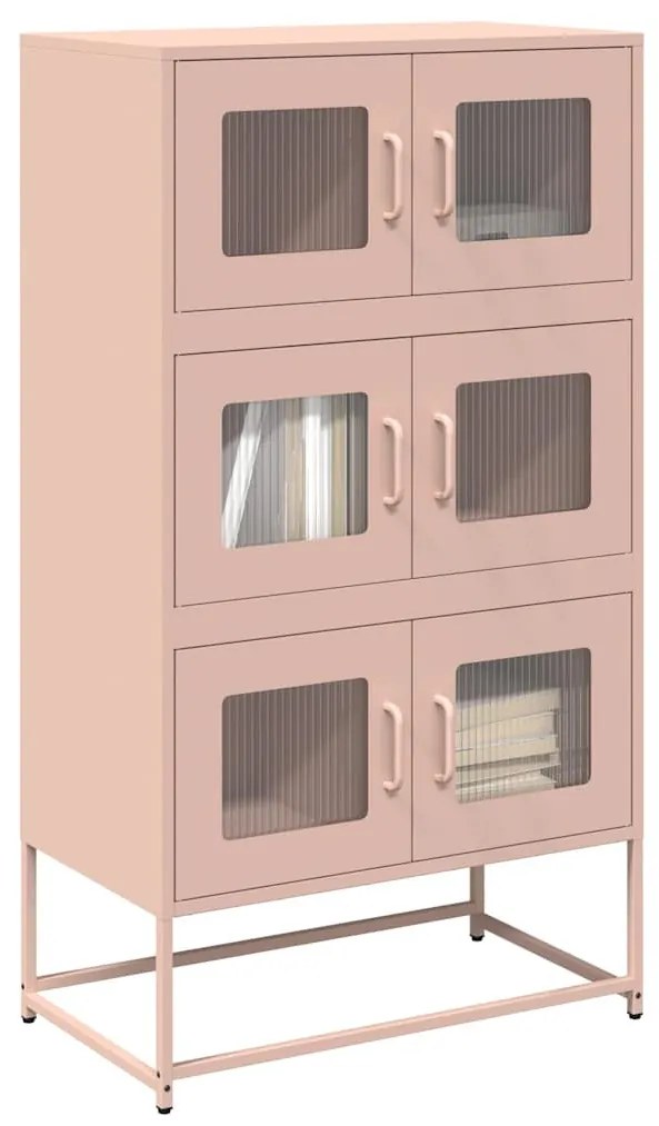 Highboard rózsaszín 68x39x123 cm Acél