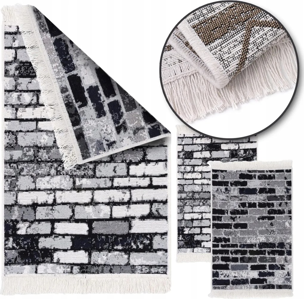 Kilim Boho Szőnyeg Kétoldalas Járdaszőnyeg Puha Szőtt Mintás 60x90 cm