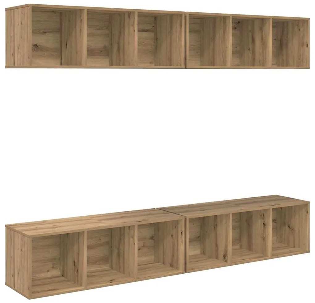 Fali TV Szekrény 4 pcs kézműves tölgy 37 x 37 x 107.5 cm
