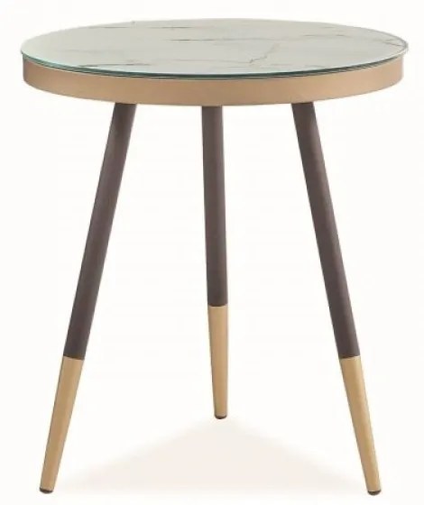 Vega C lerakóasztal 45cm Fehér márvány - Fekete