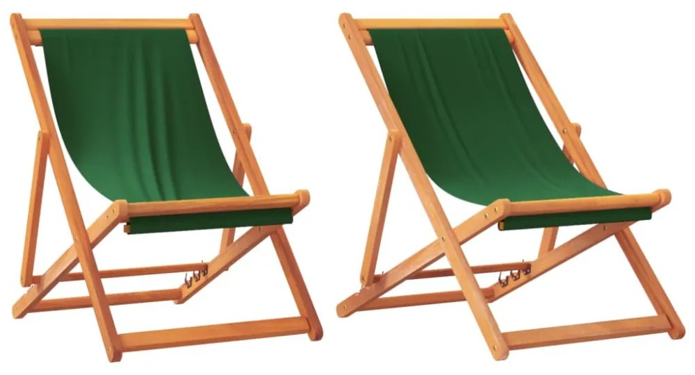2 db összecsukható zöld szövet strandszék