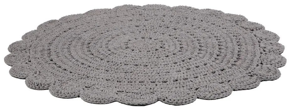 Alma szürke kézzel szőtt pamut szőnyeg, ⌀ 120 cm - Nattiot