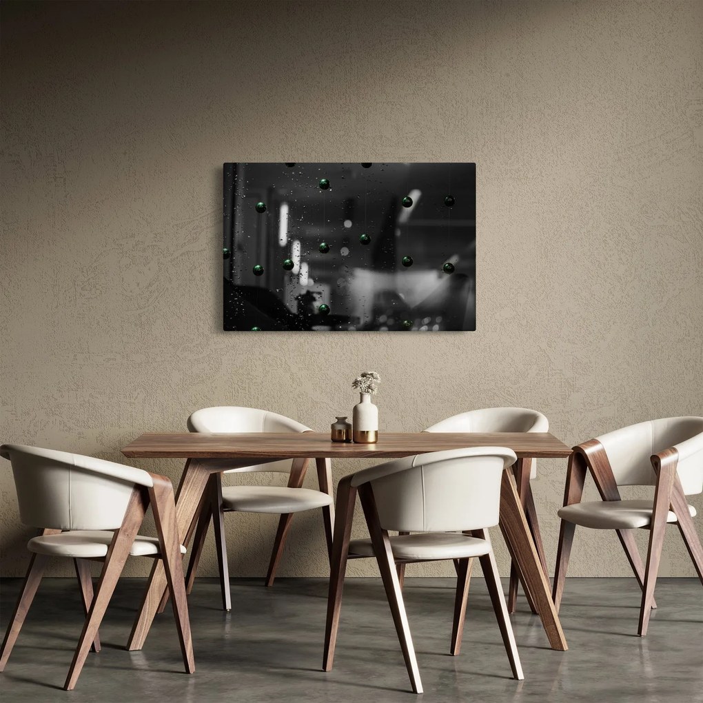 Absztrakt kép - zöld golyó (90x60 cm)