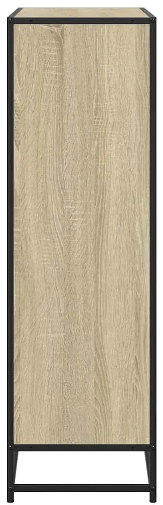 sonoma tölgy szerelt fa és fém könyvszekrény 97,5x33x107,5 cm