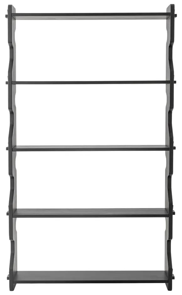 Fekete borovi fenyő könyvespolc 84x140x20 cm Savoya – Bloomingville