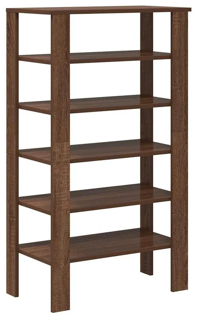 barna tölgy színű szerelt fa cipőtartó 61x32x105 cm